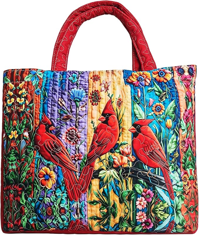 Women's Quilted Tote Bag – Lightweight Large Capacity Foldable for Travel | 20.87" L x 15.75" H by Unknown