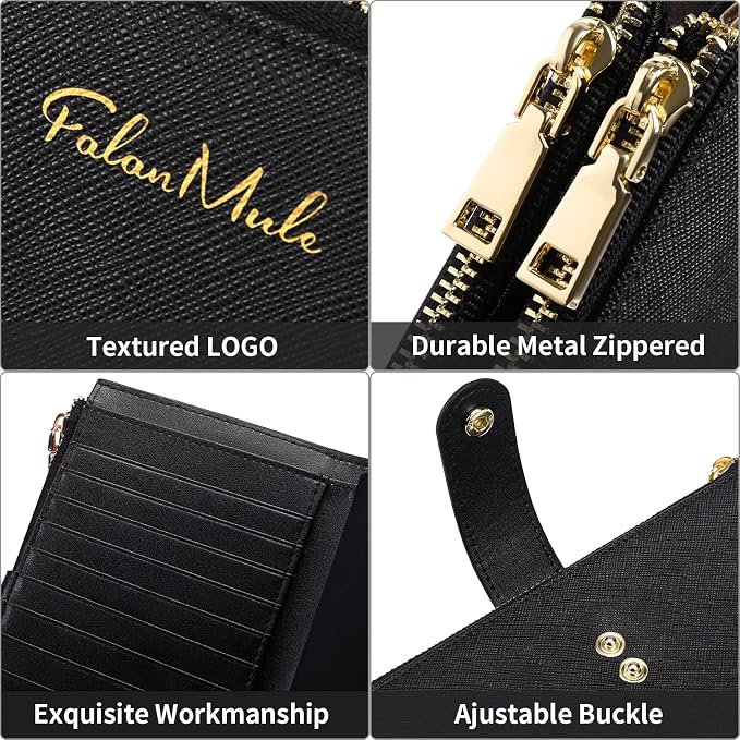 Wallets for Women Trifold Wristlet Wallets Large Capacity RFID Blocking Ladies Purse Credit Card Holder - Image 3