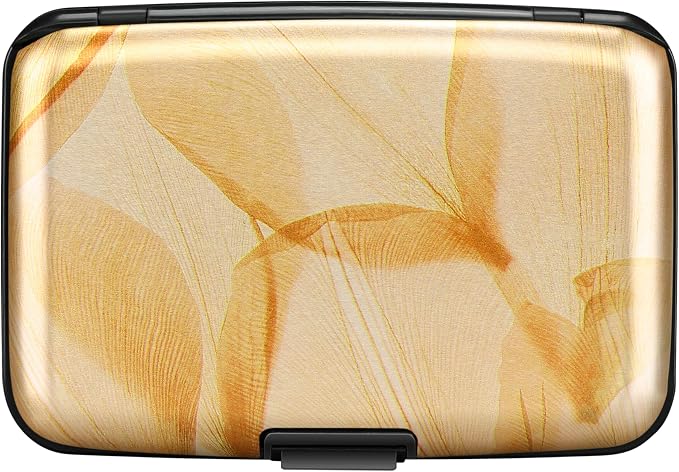 RFID Aluminum Wallet Credit Card Protector Case Holder for Men Women | Mini RFID Aluminum Wallet Credit Cards Holder Business Card Case Metal ID Case for Men Women(Autumn Leaves) - Image 4