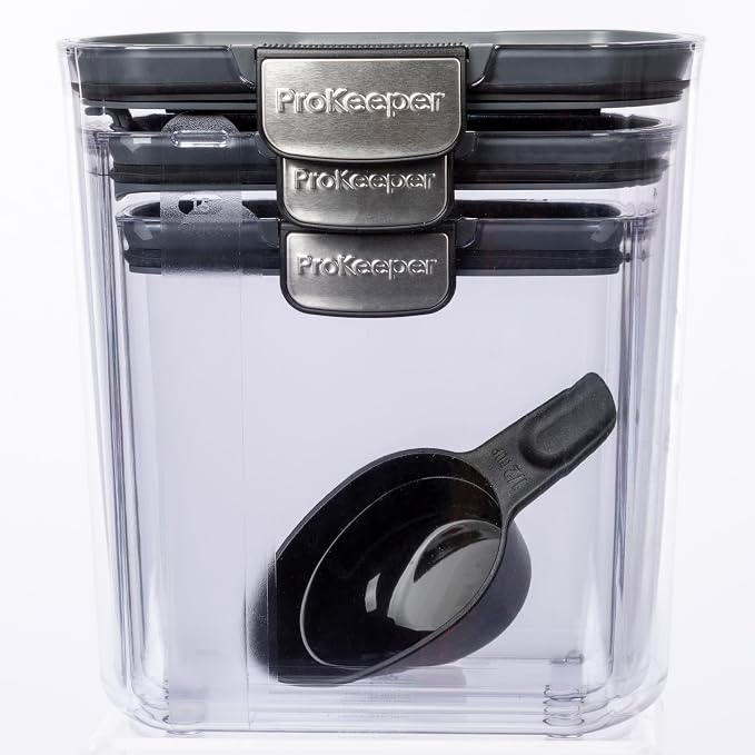 ProKeeper+ 6-Piece Airtight Food Storage Container Set – Clear Plastic Flour and Sugar Canister Set with Magnetic Accessories for Kitchen Organization - Image 2