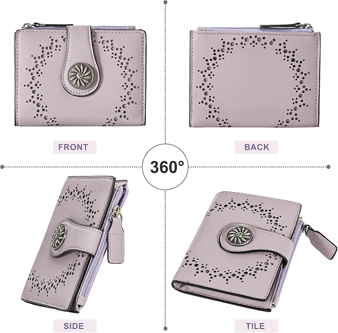 Tipmile Small Wallet for Women Bifold RFID Blocking Card Holder Leather Wallets with Zipper Coin Pocket - Image 8