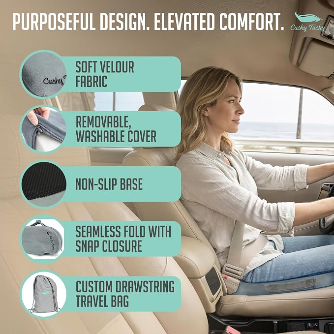 Premium Slim Foldable Travel Seat Cushion - for Relief of Lower Back, Sciatic, Butt and Tailbone Pain - for Home & Office Use, Perfect for Travel or Driving - Slim Coccyx Seat Cushion - Image 9