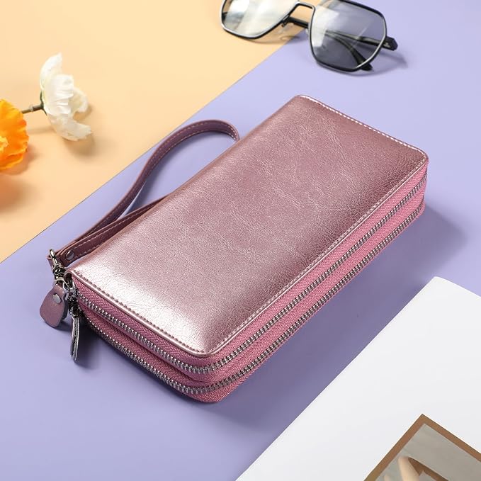 Small Compact Women Wallet RFID Blocking Genuine Leather Bifold Purse with ID Windows - Image 3