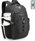 Swissdigital Design Laptop Backpack with USB Charging Port, Travel Backpack Fits 15.6 inches Computer, 31L College School Backpack for Men, Black | SD803-01 by SwissdigitalDesign