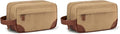 Vorspack Travel Toiletry Bag - Hanging Toiletry Bag for Men Water Resistant Canvas Shaving Bag with Large Capacity for Travel - Brown (Pack of 2) by Vorspack