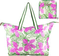 Lilly Pulitzer Large Packable Tote, Reusable Grocery Bag that Packs Into Itself, Tote with Shoulder Strap and Zipper by Unknown
