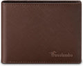 Travelambo Leather Wallet for Men, Slim Minimalist RFID Credit Card Holder | Mens Thin Bifold Pocket Wallet, Gift for Father, Crosshatch Coffee by Travelambo