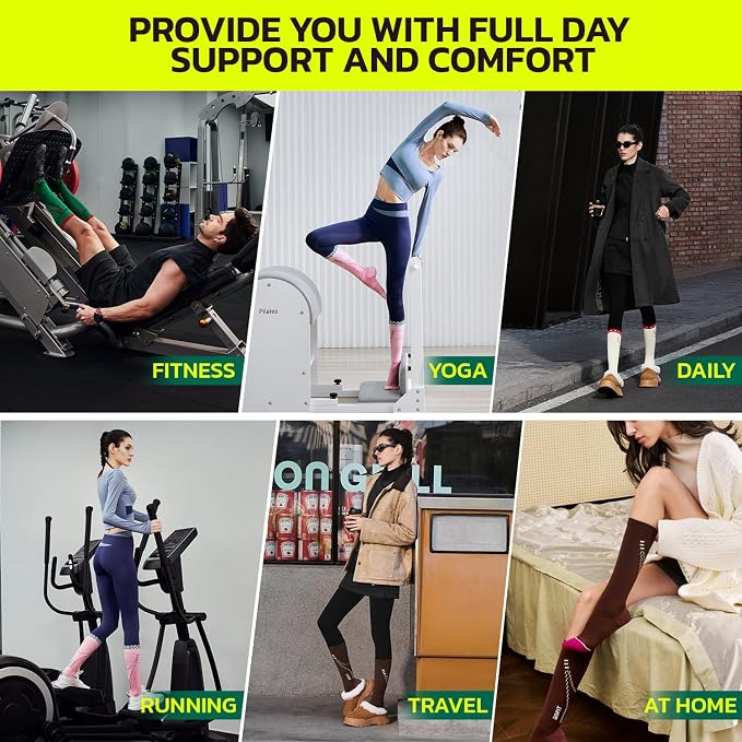 AOFIT Graduated Compression Socks for Women Travel Flight Nurses Dr Scholls Airplane 15-20 mmhg - Image 3