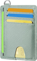 Mayski Slim Wallet, Credit Card Holder for Women, Minimalist Front Pocket RFID Blocking Card Cases, Small Wallet Women Men(Cross Green) by SLIMELEGANCEPERSONIFIED