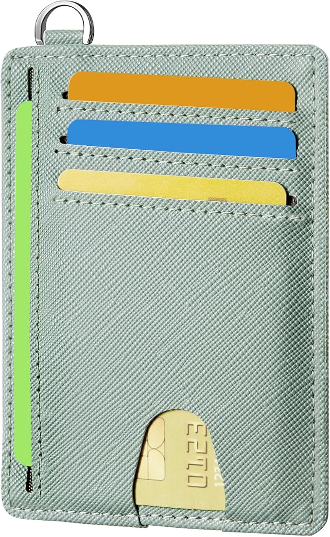 Mayski Slim Wallet, Credit Card Holder for Women, Minimalist Front Pocket RFID Blocking Card Cases, Small Wallet Women Men(Cross Green) by SLIMELEGANCEPERSONIFIED