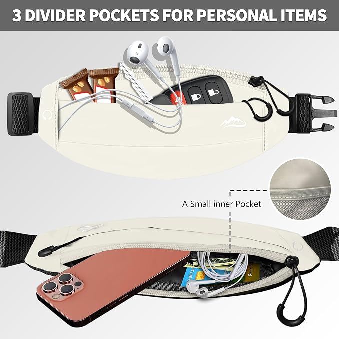 Running Fanny Pack Whole Bag Reflective, Running belt for Women &Men,Sweatproof Phone Holder Workout, Running Waist Pack (white) - Image 4