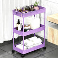 Slim Storage Cart 3 Tier,Bathroom Organizer Rolling Utility,Mobile Shelving Unit Slide Out for Office, Kitchen, Laundry Room & Narrow Places,Purple by Home