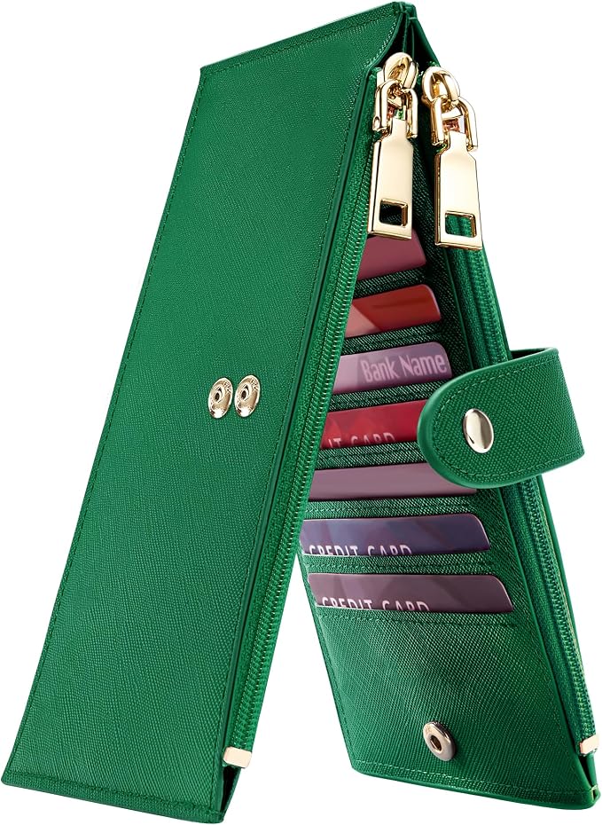 Travelambo RFID Wallet Women Large Size Bifold Multi Card Wallet Case with Zipper Pocke Credit Card Holder for Women by Travelambo