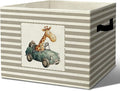 Rustic Giraffe Vehicle Storage Bins Boxes Handles | grey striped nursery foldable basket for organizing bedroom toddler playroom by Unknown