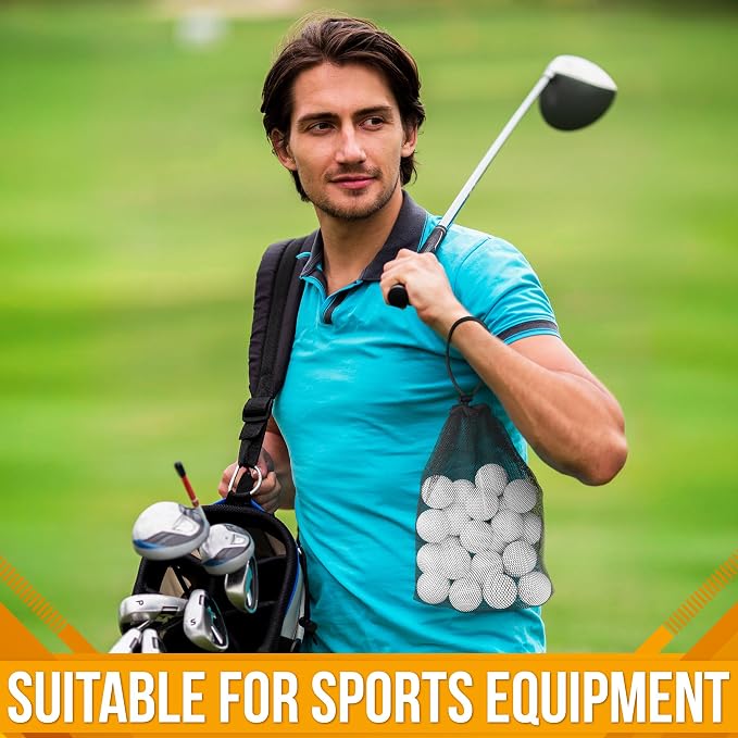 5 Pcs Small Mesh Bag Bulk, 11.8" x 7.48", Breathable Nylon (Black) | Reusable Small Mesh Bags Drawstring for Tennis, Golf, Travel, Beach, Sports Equipment, and Outdoor Activities; Tear-Resistant - Image 7