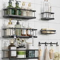 Simple Trending 6 Pack Shower Caddy Adhesive, Rustproof Shower Shelves | Stainless Steel Shower Organizer with Large Capacity, No Drilling Bathroom Organizers and Storage for Home Decor, Black by SimpleTrending