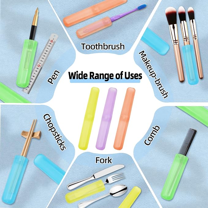 21 Pcs Travel Toothbrush Holders,Plastic Toothbrush Case,7 Colors | Breathable Portable Toothbrush Container Storage Dust-Proof Toothbrush Holders for Travel Home Camping School Business - Image 5
