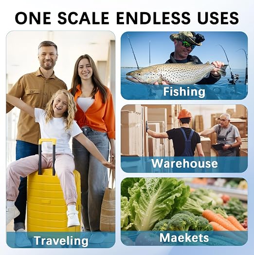 Hanging Scale with Hook, Fish Scale No Battery, Suitcase Scale, 80 Lbs | 2PC Luggage Weight Scale with Tape Measure, Durable Hanging Scale with Tape Measure for Suitcases, Travel, Fishing & Outdoor - Image 2