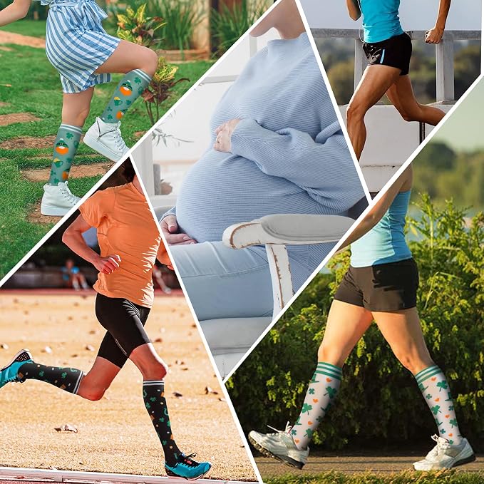 fenglaoda Compression Socks for Women Men Support Circulation 6 Pairs Socks For Nurse, Travel, Flight - Image 5