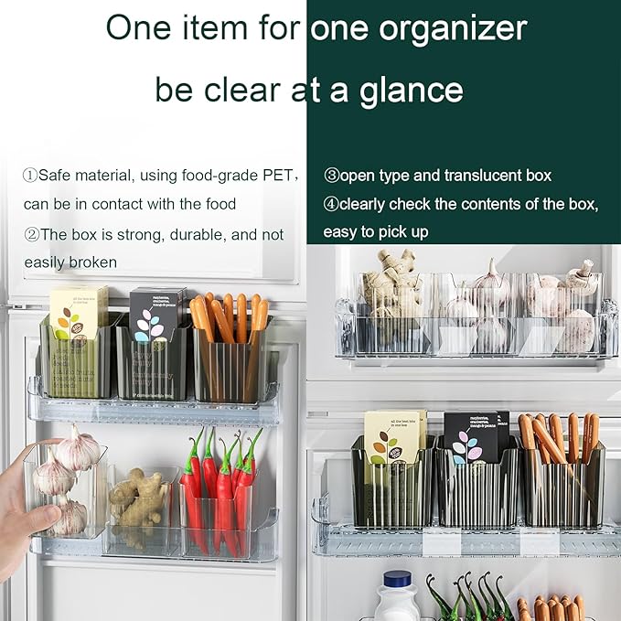 Lae Nuvole 2 Pack Adhesive Wall Storage Bins, Cabinet Door Organizer, Green | 4 Adhesive Pads, No Drill, Renter Friendly, BPA-Free PET, Stackable; for Fridge, Kitchen, Bathroom, Countertops, Pantry - Image 5