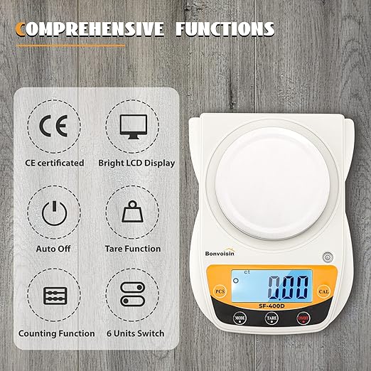 Digital Lab Scale 600g x 0.01g Precision Electronic Scale LCD Display Analytical Balance Jewelry Scale Scientific Scale 0.01g Accuracy - Image 2
