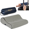 alkamto Travel & Camping Comfortable Memory Foam Pillow – Easy to Carry Portable Bag – Temperature Regulating Pillow Case (Grey Contour) by Alkamto