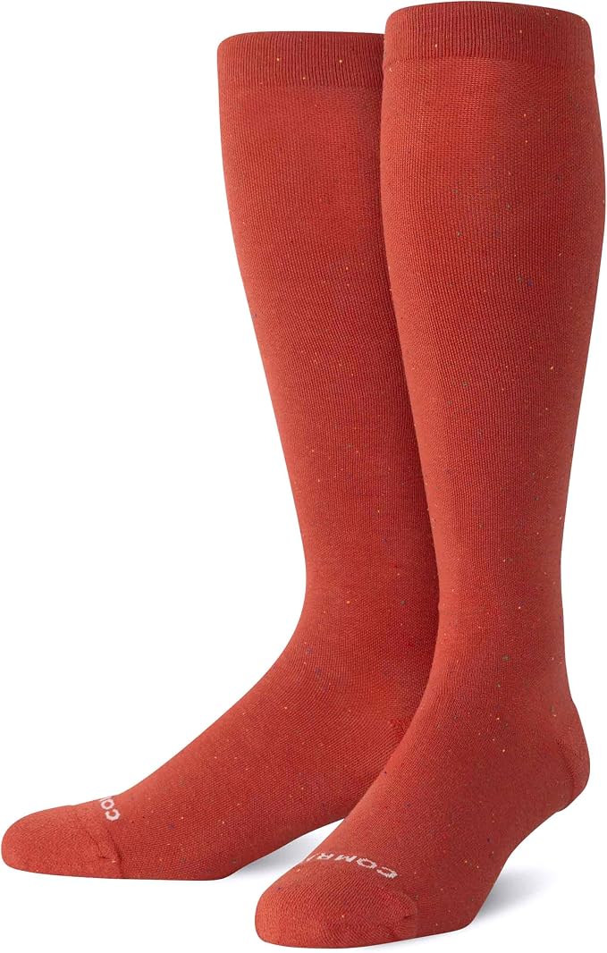 Premium Cotton Knee High Socks - 15-20mmHg Graduated Compression Socks - Soft & Breathable, Unisex by Comrad