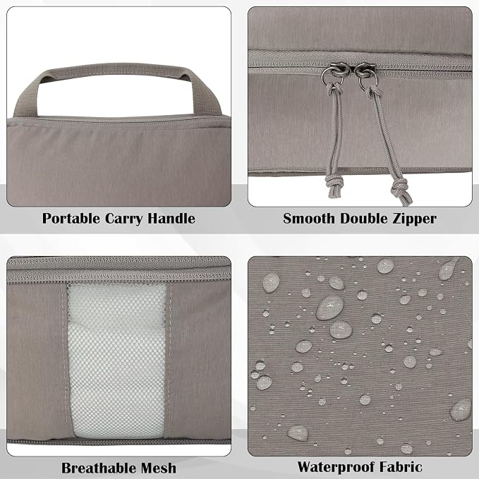 Compression Packing Cubes for Travel Suitcase Organizer Bags, Khaki, L | Expandable Travel Cubes for Packing Luggage Organizer Bags Compression Bags for Travel Essentials - Image 3
