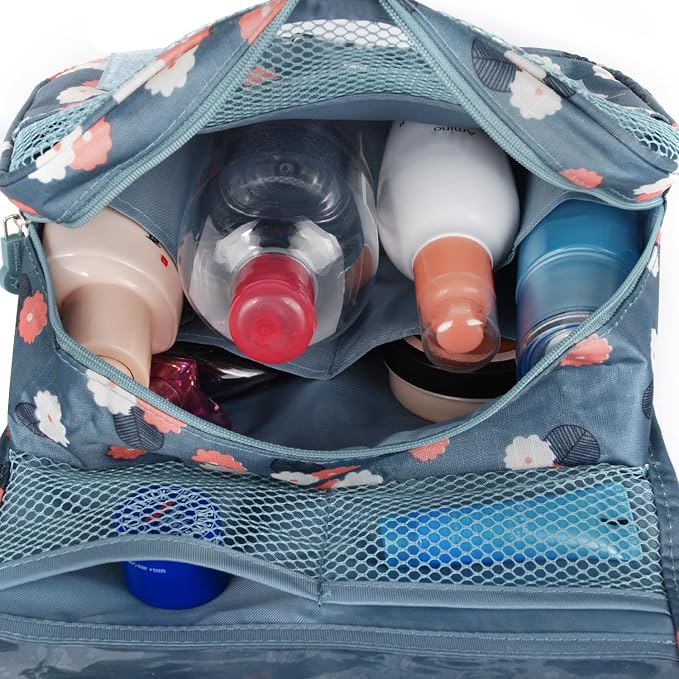 Narwey Small Hanging Travel Toiletry Bag for Women, Travel Bag for Toiletries, Makeup Bag Organizer Make Up Bags Cosmetic Bags for Girls - Image 2