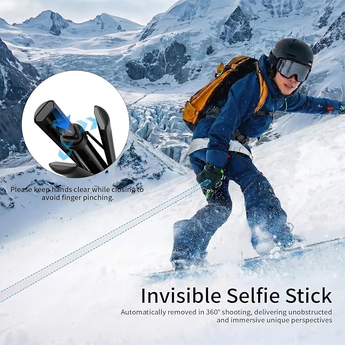 Camera Protective Kit Compatible with insta 360 x5 accessories Starter Kit include（Silicone Case,Screen Protector,Lens Guard,1.2M Invisible Selfie Stick with Tripod）for 360 X5 Action Camera - Image 3