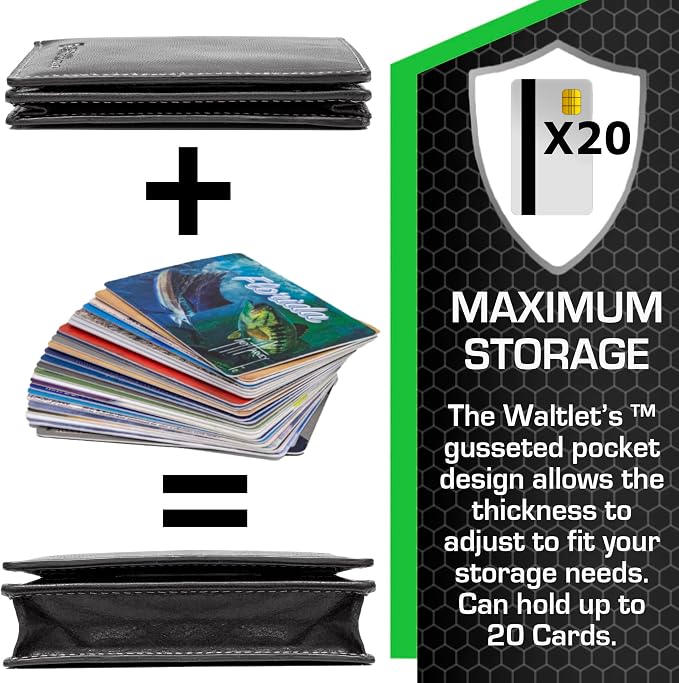 ID Stronghold Waltlet - RFID Blocking Bifold Wallet for Men with Magnetic Clasp - Black - Image 4