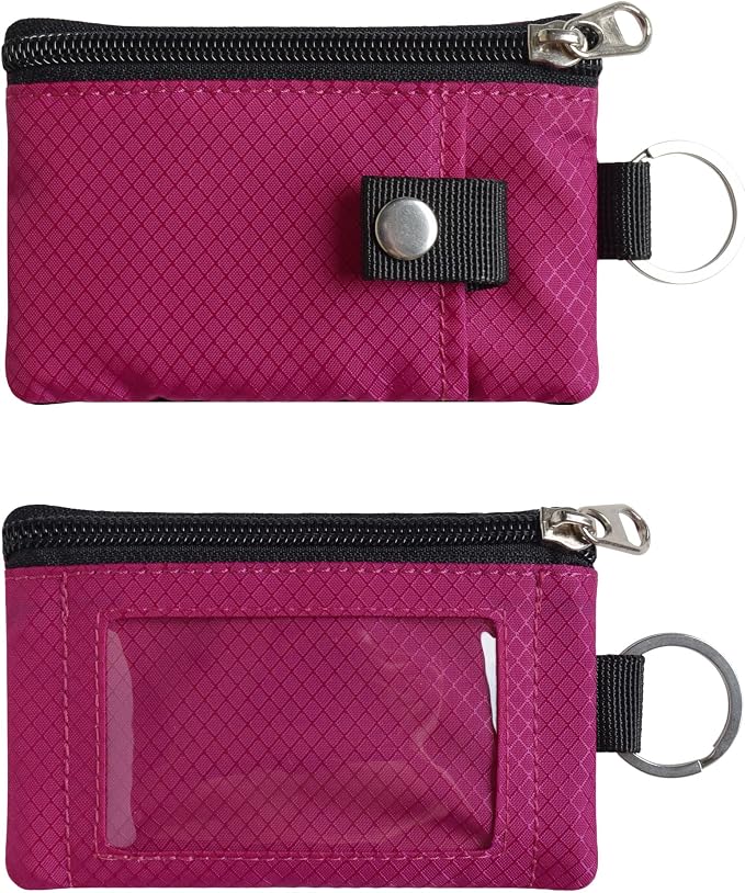 CHENSPRX Minimalist RFID Blocking Small Wallet with ID Window,WaterResistant Zip Id Case Wallet with Lanyard Keychain for Cards,Cash,Travel,Women,Men - Image 2
