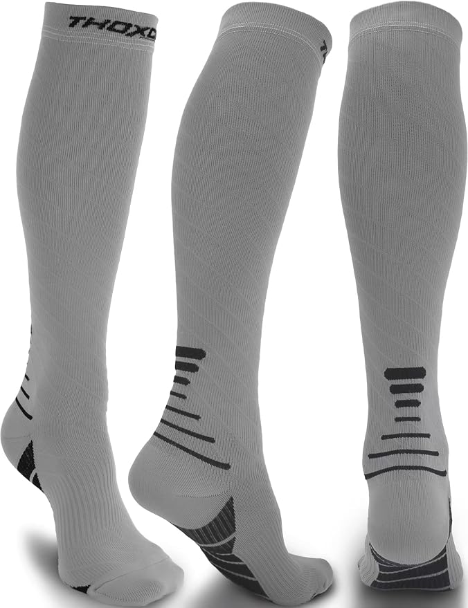 Compression Socks for Women Men 20-30 mmHg, Knee High Support Circulation Sock for Travel Sport Medical (1or 2Pair) by Thoxcare