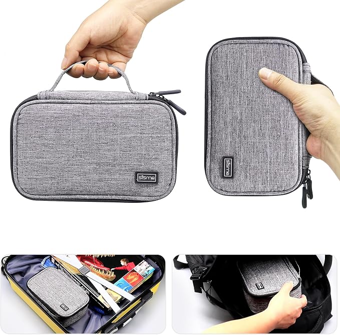 Travel Electronics Organizer Small Carrying Case for Cables Phone Chargers USB Plugs Power Cords Earbuds Adapter Tech Accessories Pouch -Grey - Image 2