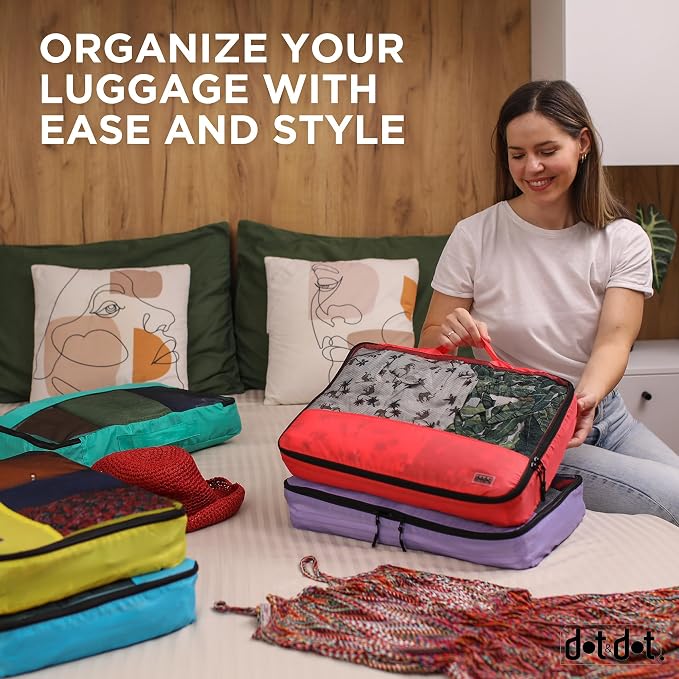 Large Packing Cubes for Travel - 5pc Packing Cubes for Suitcases - Lightweight Luggage Organizer Bags (Compression) - Image 9