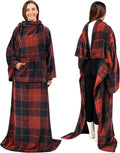 PAVILIA Blanket with Sleeves for Adult Women Men, Soft Warm Wearable Blanket Fleece Wrap Throw, Robe Blanket Gift by PAVILIA