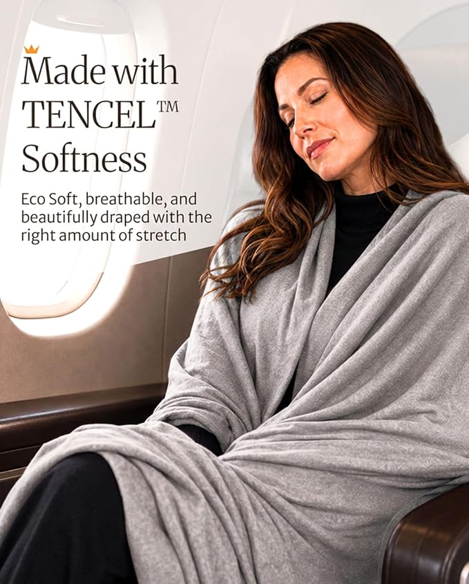 Pashmina Shawl Wraps for Women | USA Made Travel Scarf for Women | Lightweight & Soft Pashmina | Evening Dresses | Travel Scarf Airplane | UPF 50+ Sun Protection | 68x35in - Image 5