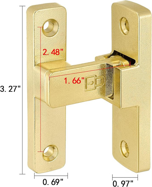 2 Packs Gold 90 Degree Barn Door Lock ，Right Angle Door Lock Latch | Zinc Alloy Flip Gate Latches,for bedroom,garage,balcony,barn,sliding door,bathroom,window,cabinet,drawer,pet enclosures - Image 2