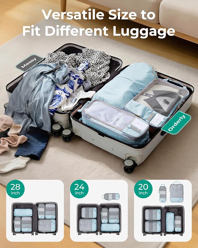 BAGSMART Compression Packing Cubes for Travel Essentials | 14 Set /6 Set /4 Set/2 Set, Lightweight, Durable - Image 2