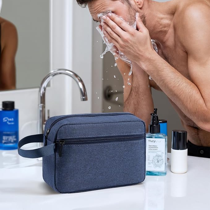 Travel Toiletry Bag for Men & Women, Hanging Cosmetic Organizer | Water-Resistant Fabric, Sturdy Handle, Lightweight Dopp Kit – Bathroom Toiletries, Makeup, Shaving, Grooming & Accessories - Image 5