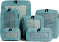 Compression Packing Cubes for Travel, 6-Pack, Teal | Solves overpacking, 6-Piece set fits most suitcases, 50% Space savings, Compression luggage organizer bags by Aerotrunk