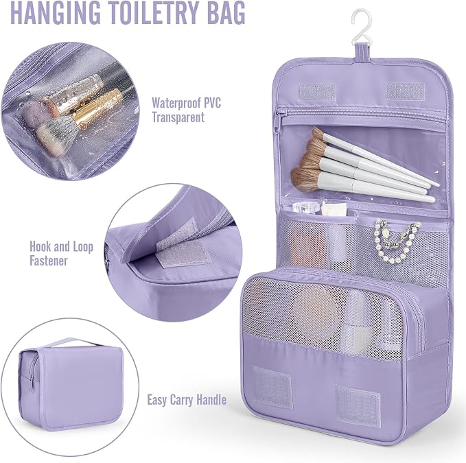 Veken 8 Set Packing Cubes for Travel Essentials,Anti-Wrinkle Buckled Suitcase Organizer for Shoe & Toiletry Bag,Carry On Luggage Bag with 99+ Count Mesh Holes for Airplane & College Dorm Accessories - Image 3