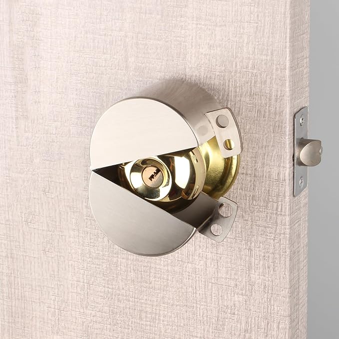 Door Knob Lockout Device Child Safety Doorknob Locking Cover Door Handle Lock,Prevents Access to Keyholes, Turing and Operating Door Knob, Stainless Steel - Image 7