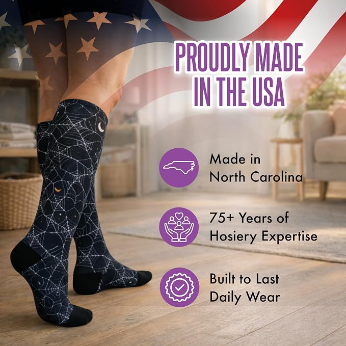 Crazy Compression Socks, Comfortable Support Socks for Recovery, Travel, Hiking, and Long-Hour Comfort w/Fun Designs - Image 6