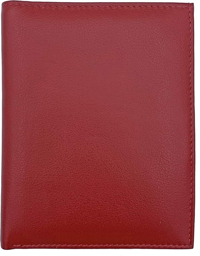 Red RFID Genuine Leather Passport Wallet - Image 9