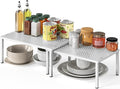 Simple Houseware Expandable Stackable Kitchen Counter Shelf Organizer, White, Metal Top, 11.25"L x 7.9"W x 5.4"H | Expandable & Stackable 9" D x 12.75" W x 5.9" H by SimpleHouseware