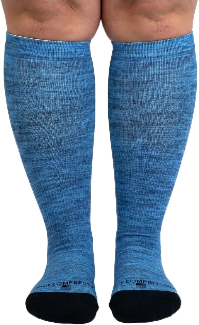 Crazy Compression Socks, Comfortable Support Socks for Recovery, Travel, Hiking, and Long-Hour Comfort w/Fun Designs by CrazyCompression