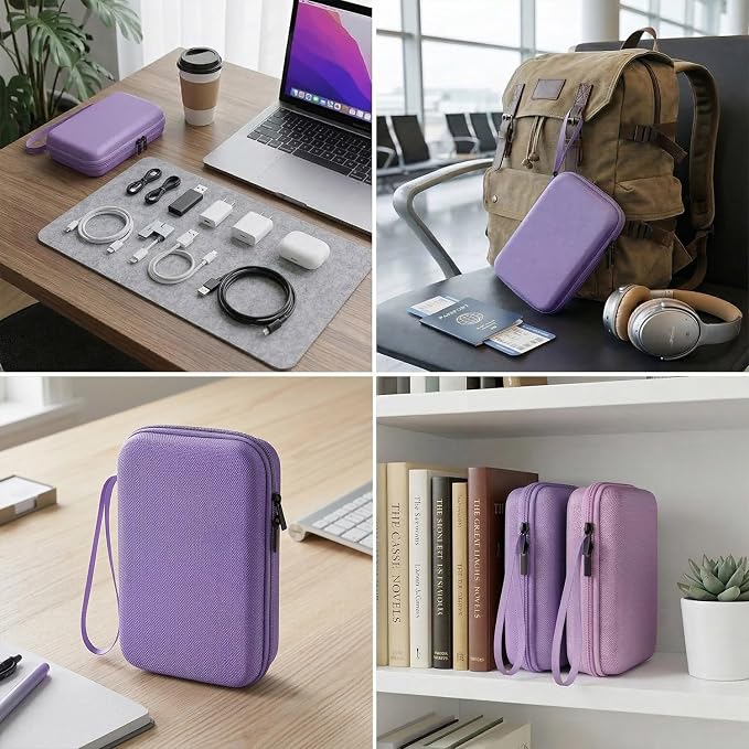 Hard Travel Electronic Organizer Case for MacBook Power Adapter Chargers Cables Power Bank Apple Magic Mouse Apple Pencil USB Flash Disk SD Card Hard Drive Waterproof Shockproof Accessories Bag Case - Image 6
