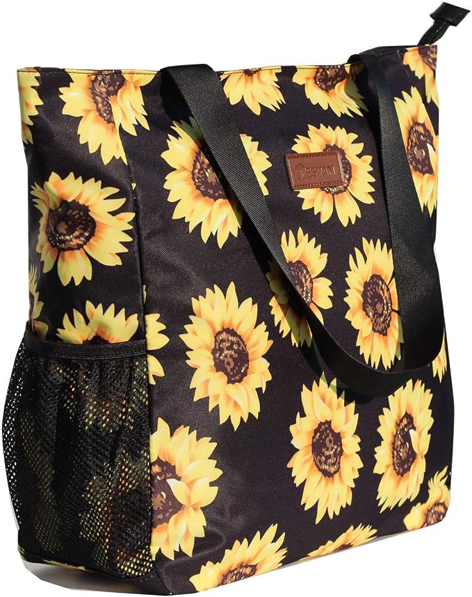ESVAN Original Floral Water Resistant Large Tote Bag Shoulder Bag for Gym Beach Travel Daily Bags Upgraded - Image 3