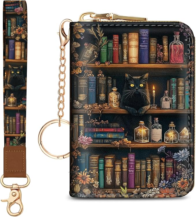 Blusabaca Women Credit Card Holder, Small RFID Wallet with Wristlet Strap | Removable Keychain, Case with Zipper, Vegan PU Leather, Cash Coin Pocket, Business Accordion Purse, Ladies Female Gift by Blusabaca